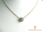 diamond solitaire necklace bezel set 