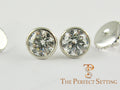 Bezel Set Diamond Studs Screw Back Earrings