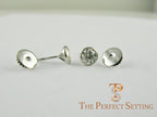 Bezel Set Diamond Studs Screw Back Earrings