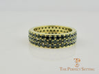 Black Diamond Pave Ring 18K Yellow Gold