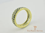 Black Diamond Pave Ring 18K Yellow Gold side view