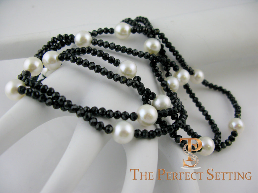 Black Spinel Cultured Pearl Necklace