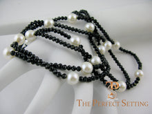 Load image into Gallery viewer, Black Spinel Cultured Pearl Necklace