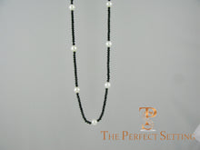 Load image into Gallery viewer, Black Spinel Cultured Pearl Necklace single strand
