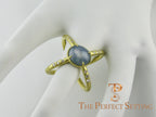 Blue Star Sapphire Criss-Cross Ring 