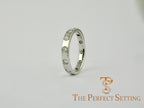 Modern Burnished Diamond Hand Hammered Ring