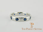 Modern Burnished Sapphire Hand Hammered Ring