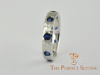 Modern Burnished Sapphire Hand Hammered Ring