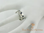 Modern Burnished Sapphire Hand Hammered Ring