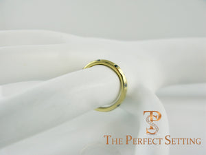 gold sapphire hammered ring band