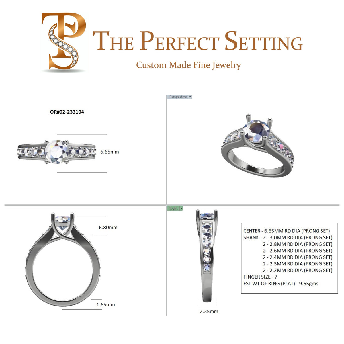 CAD Design for Custom Jewelry Project | The Perfect Setting, Inc