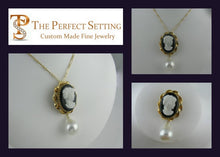 Load image into Gallery viewer, Resetting a Cameo with Baroque Cultured Pearl