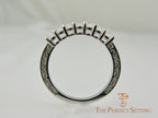 vintage scroll 7 stone diamond wedding band side