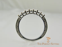 Load image into Gallery viewer, vintage scroll 7 stone diamond wedding band side