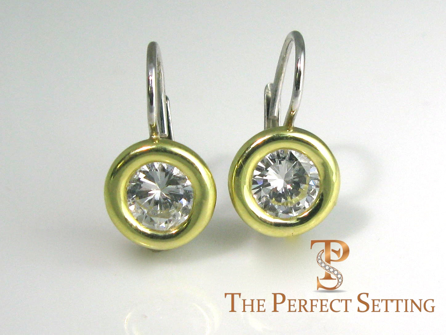Chunky Bezel Set Diamond Wire Earring