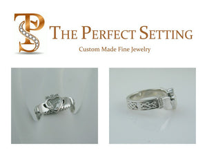 Claddagh Celtic Knot Engagement Ring all Diamonds