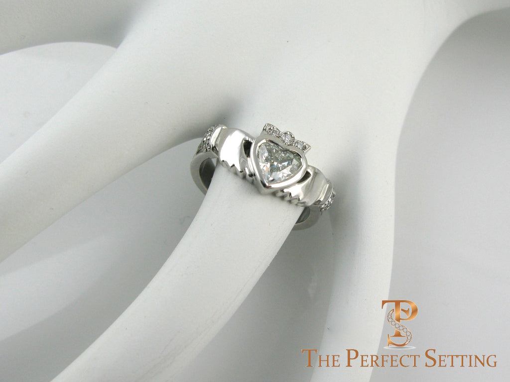 Diamond Claddagh Celtic Knot Engagement Ring