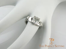 Load image into Gallery viewer, Diamond Claddagh Celtic Knot Engagement Ring