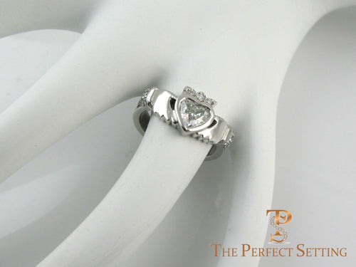 Diamond Claddagh Celtic Knot Engagement Ring