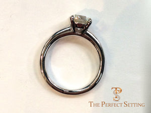 Classic 4 prong engagement ring side view