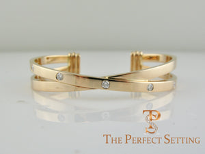 criss cross gold diamond cuff bracelet