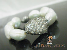 Load image into Gallery viewer, Cultured Pearl Bracelet with Champagne Diamonds 2