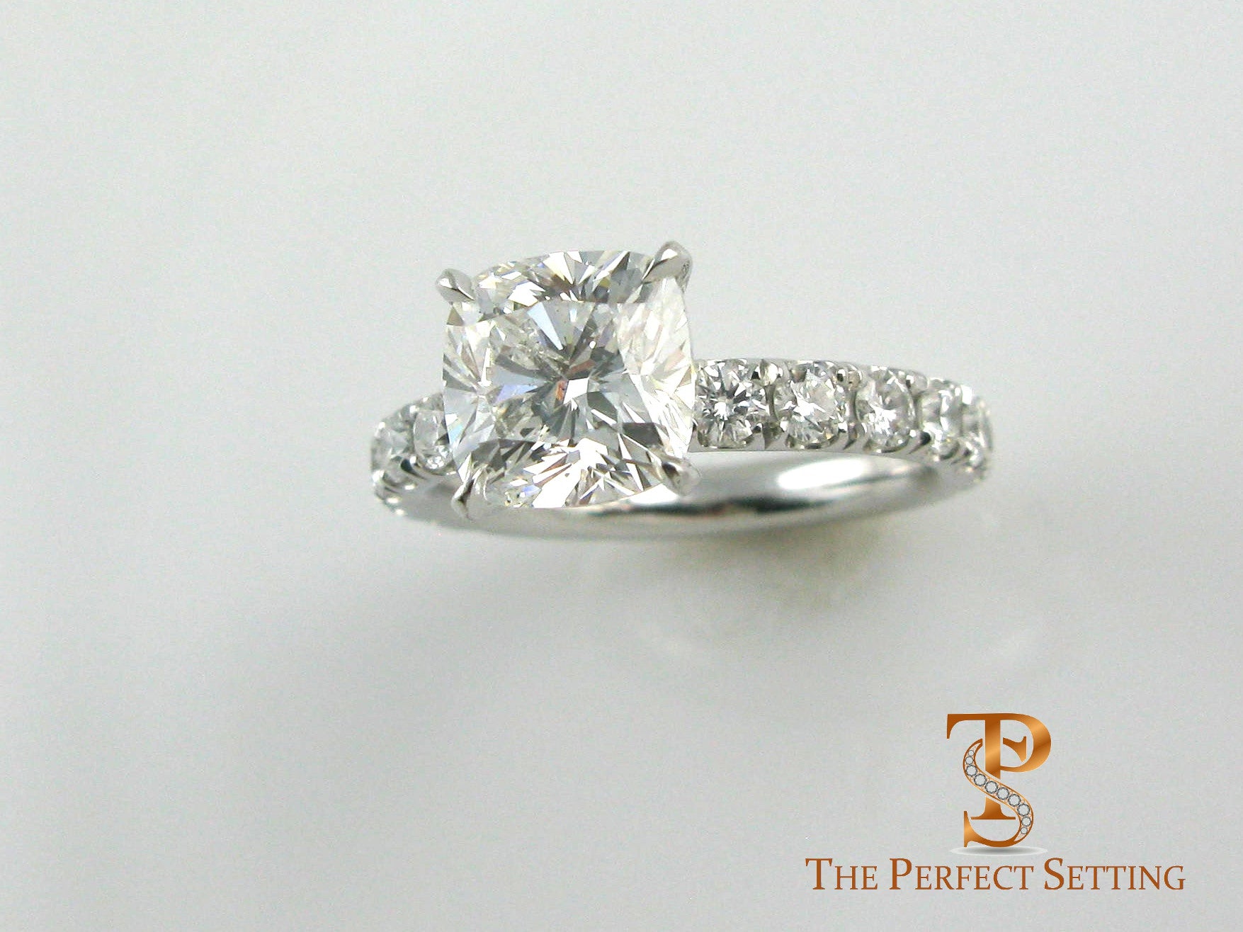 2.03 ct cushion cut diamond ring