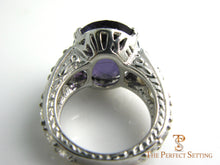 Load image into Gallery viewer, custom Amethyst and diamond anniversary ring side view