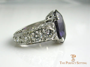Custom Alexandrite Diamond Anniversary Ring side