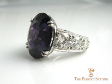 Load image into Gallery viewer, Amethyst and diamond anniversary ring