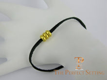 Load image into Gallery viewer, 24K Gold Rondel on Leather Cord Bracelet