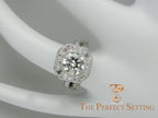 Deco Diamond Ring baguettes platinum halo