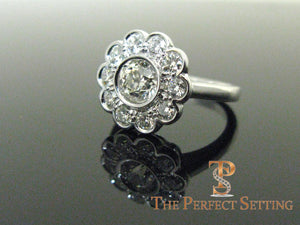 Vintage Diamond Flower Cluster Ring