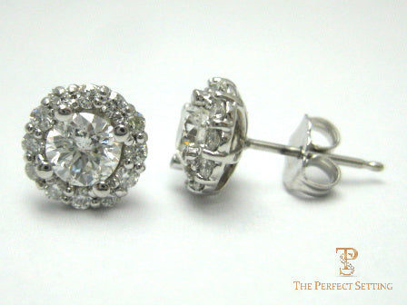 Diamond Halo Earrings
