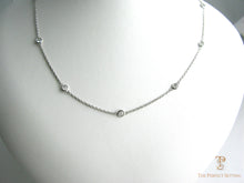 Load image into Gallery viewer, bezel-set necklace round brilliant cut diamonds