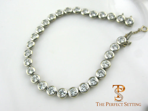 Bezel set diamond tennis bracelet