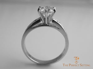 Diamond engagement ring channel setting side up
