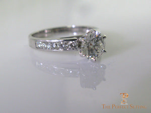 Six Prong Channel Set Diamond Engagement Ring