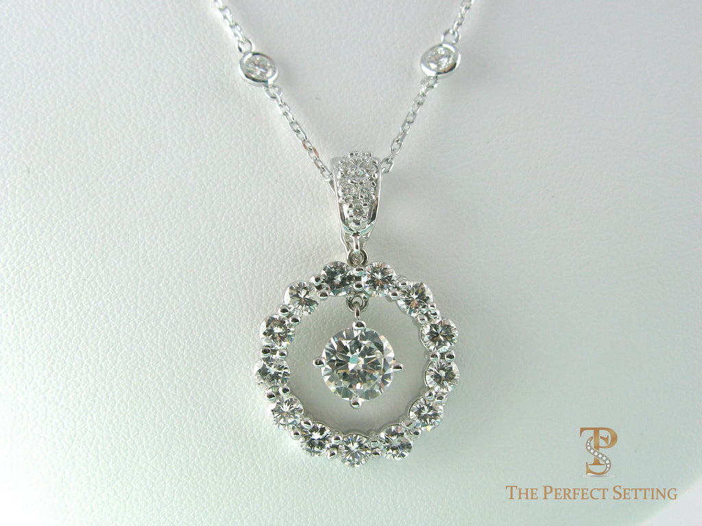 Diamond Circle Pendant with Enhancer or diamond necklace
