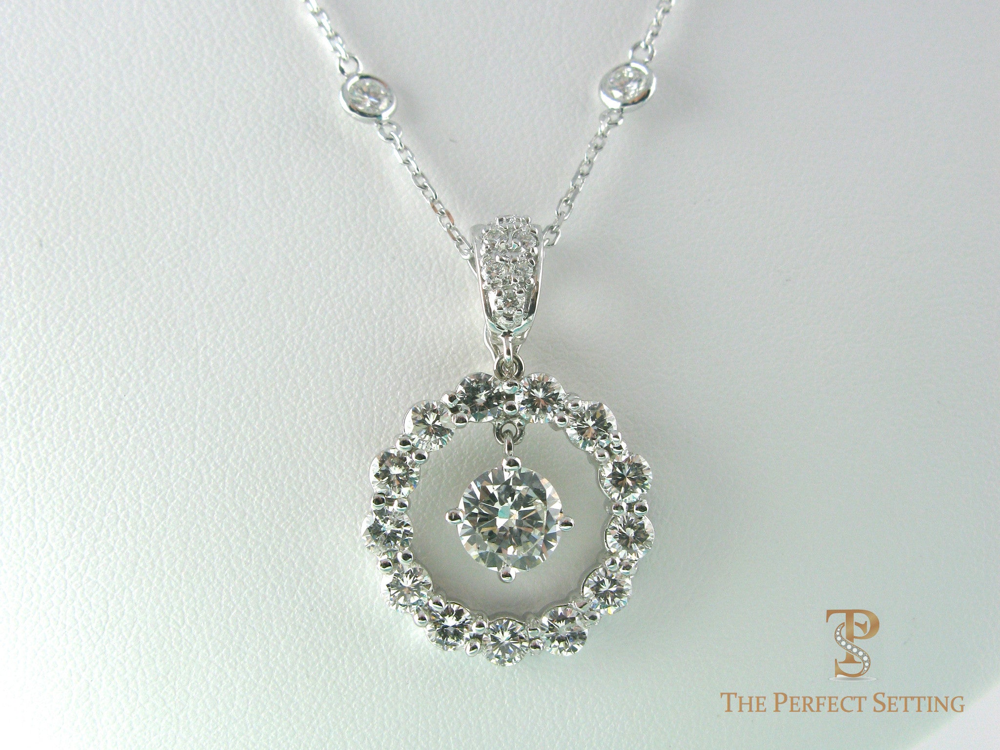 Diamond Circle Pendant with Enhancer or diamond necklace
