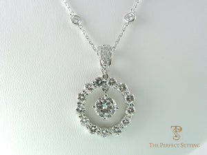 Diamond Circle Pendant with Enhancer or diamond necklace