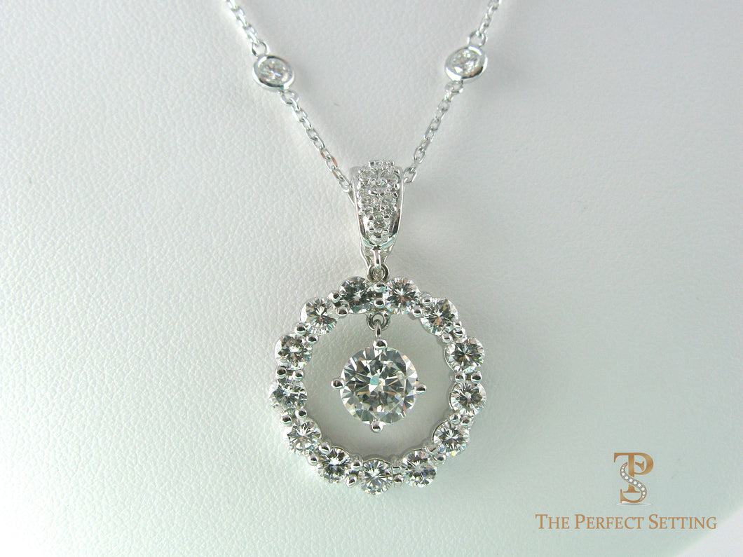 Diamond Pendant with Enhancer or diamond necklace