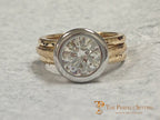 Platinum bezel 18K yellow gold ring