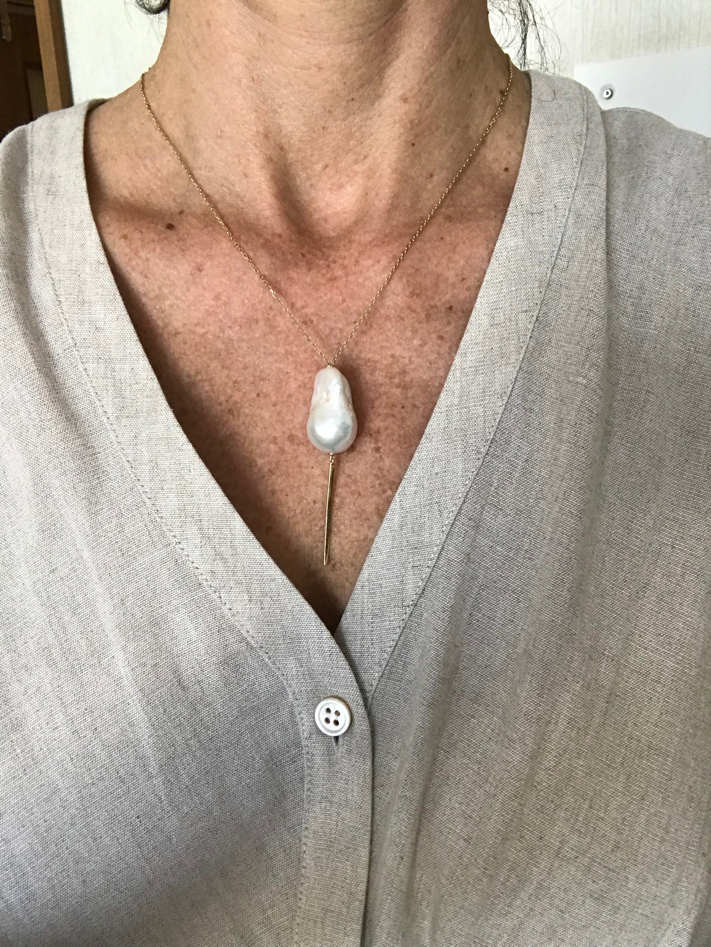 Baroque Pearl Slide Necklace