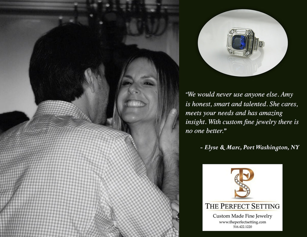 Elyse and Marc Sapphire engagement ring