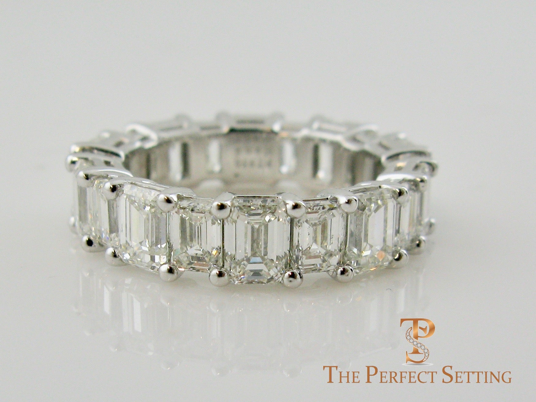Emerald Cut Diamond Eternity Band Alternating size stones