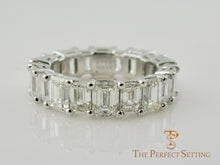 Load image into Gallery viewer, Emerald Cut Diamond Eternity Band Alternating size stones