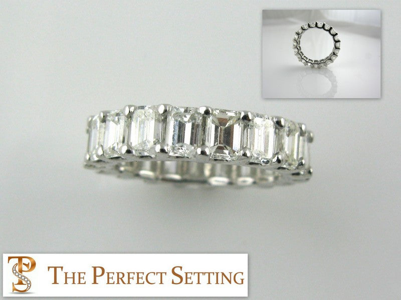 5 ctw emerald cut diamond eternity band