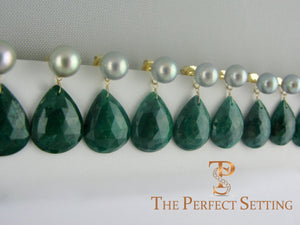 bridesmaid pearl and emerald earrings