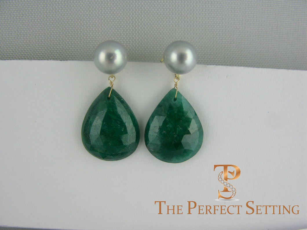 bridesmaid emerald pearl earring